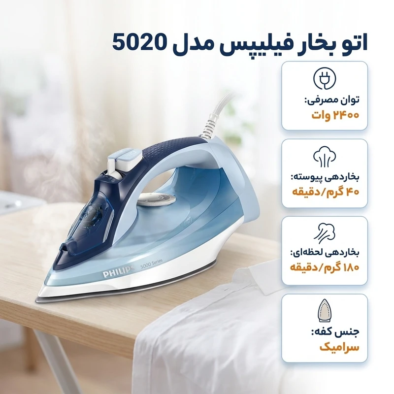اتو بخار فیلیپس مدل 5020